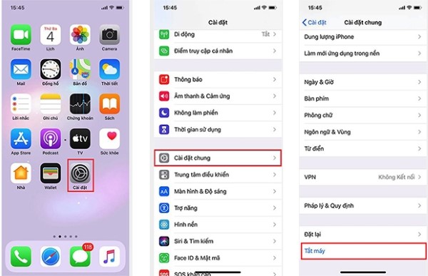 Cách tắt nguồn iPhone bằng Cài đặt