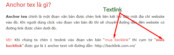 Link text, hay còn gọi là anchor text, là đoạn văn bản có khả năng click được